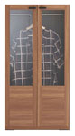 LIVING SHELF 幅60cm洋服ガラス扉付きタイプ GCD-60/GCS-60 リアルウォルナット