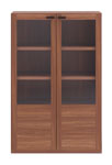 LIVING SHELF 幅74cmガラス扉付き GFD-74/GFS-74 リアルウォルナット