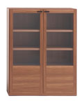 LIVING SHELF 幅90cmガラス扉付き GFD-90/GFS-90 リアルウォルナット