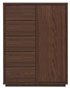 COMOキャビネット プッシュタイプ【CRタイプ(扉右開き)】 (幅760〜900mm×奥行350mm) 五段