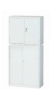 A4対応スチール書庫 幅88cm 高さ75cm 両開き書庫+高さ111cmスチール引戸書庫