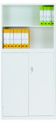 A4対応スチール書庫 幅88cm 高さ75cm オープン書庫+高さ111cm両開き書庫